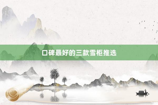 口碑最好的三款雪柜推选